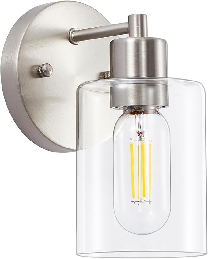 1-Light Bathroom Wall Sconce, Brushed Nickel Vanity Light, Modern Wall Light by SOPEASGlobalperspective
