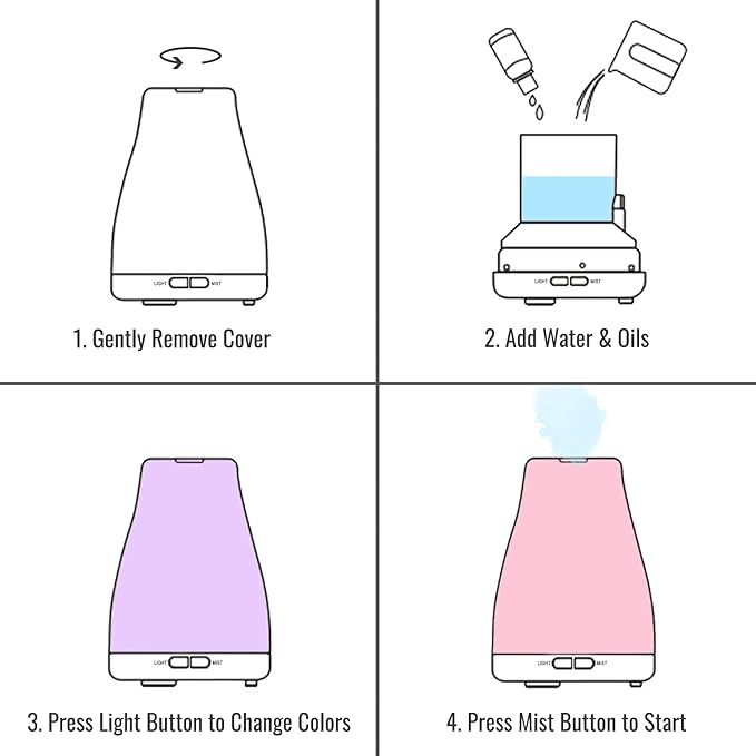 HealthSmart Essential Oil Diffuser, Cool Mist Humidifier and Aromatherapy - Image 4