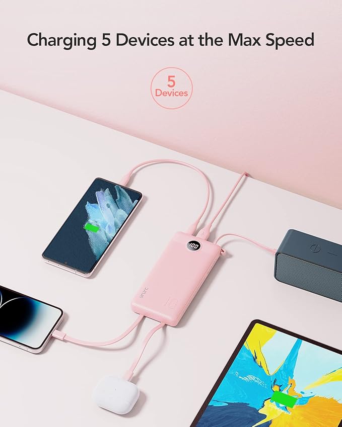 VRURC Portable Charger Power Bank, 10000mAh Travel Essentials Battery Pack - Image 4