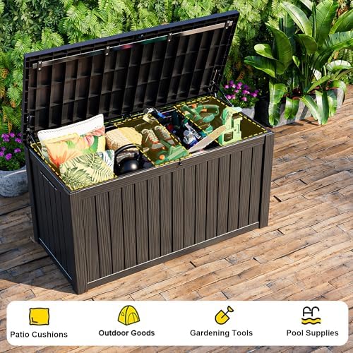 180 gallon outdoor storage box, large resin deck, package contents