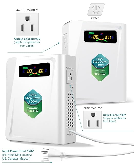 ZHENGXI Step Down Transformer 120v to 100v Voltage Converter 3000W, No Noise - Image 2