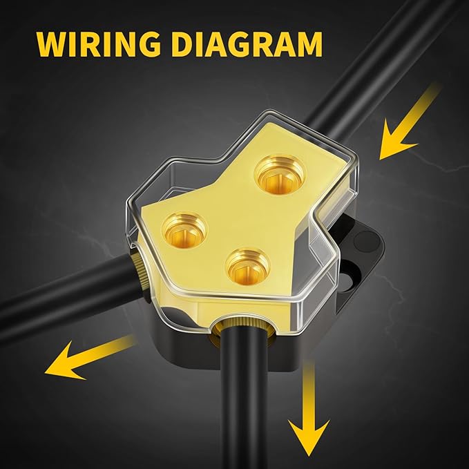 Bolipoeq 12V Power Distribution Block Car Audio 2 Way 0/2/4 Gauge in 4/6/8 - Image 5