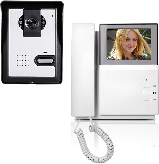 AMOCAM Video Door Phone System, 4.3 Inches Clear LCD Monitor Wired Video by AMOCAM