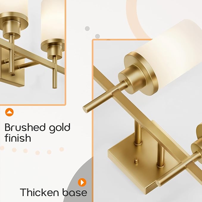 AONEON Wall Light Fixtures 4-Light Over Mirror, Wall Sconces - Image 7