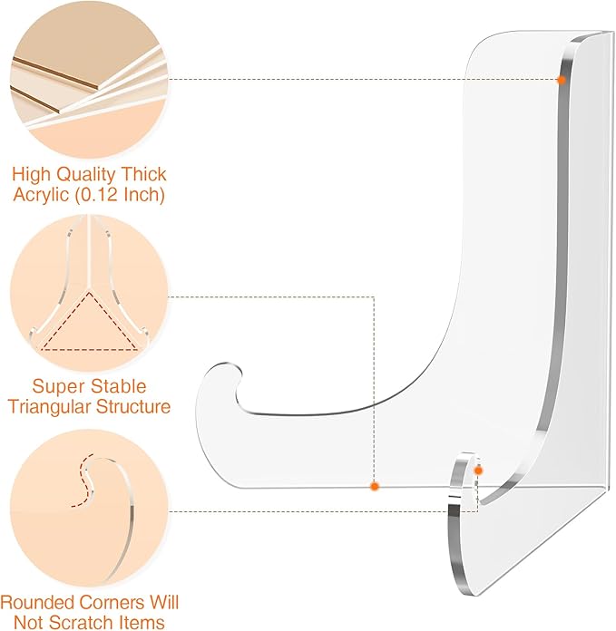 Dooiclear 5 Pack Acrylic Display Stand, Plate Stand - Image 3