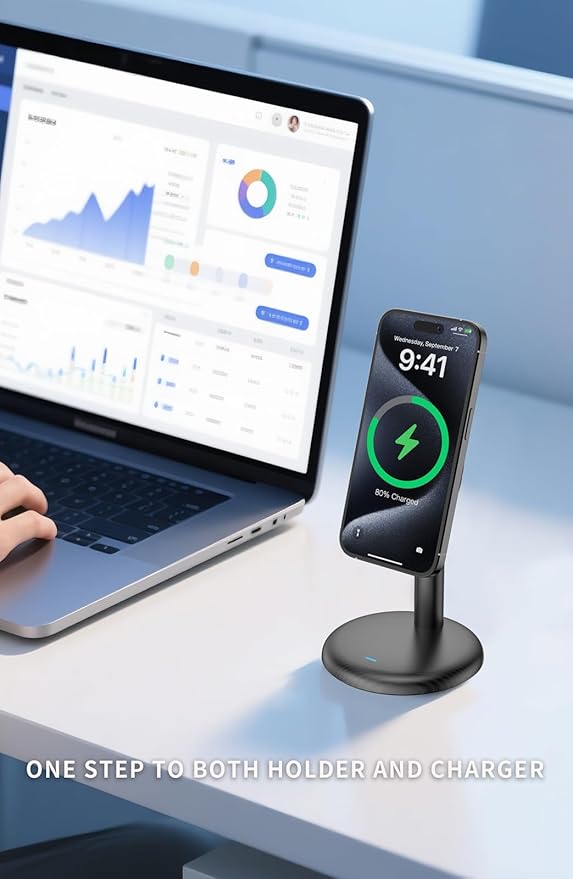 Mag-Safe Charger Stand for iPhone 17/Air/16/15/14/13/12, 15W Fast Charging - Image 5