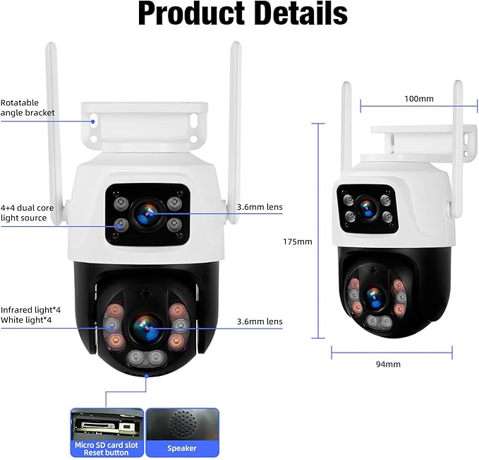 Fuers 6MP Wireless Security Camera, Surveillance Cameras Dual Lens Linkage - Image 8