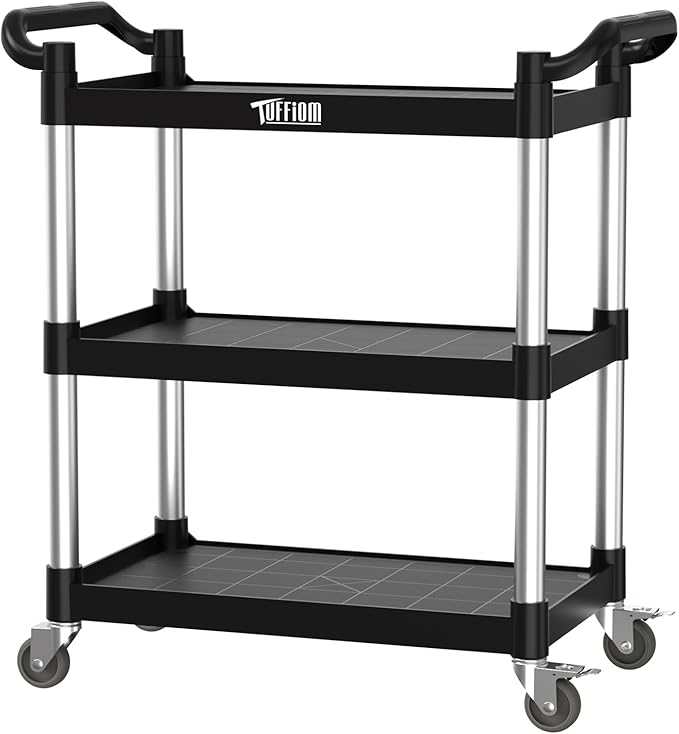 TUFFIOM 3-Tier Plastic Service Utility Cart by TUFFIOM