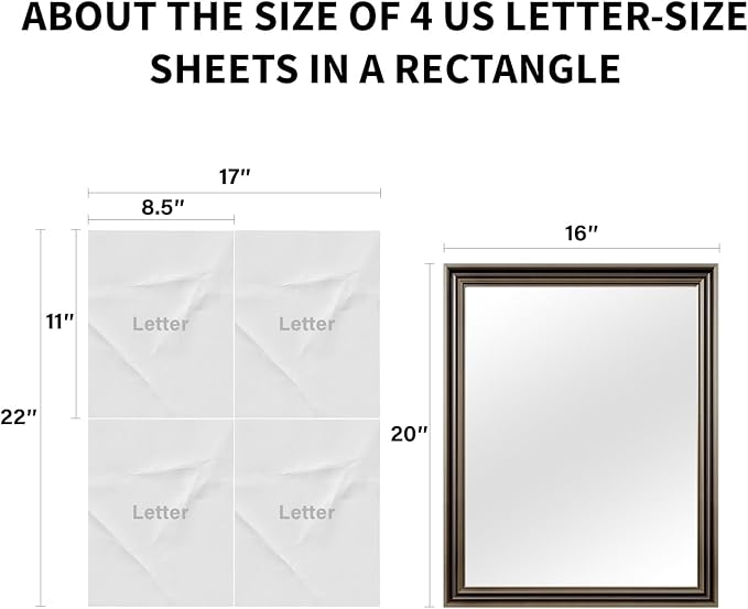 Retro Copper Effect Framed Wall Mirror, 16x20 Rectangle Mirror, - Image 5