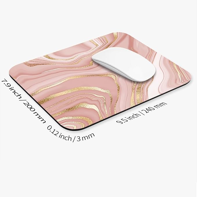 Armanza Square Mouse Pad Pink Gold, Personalized Premium-Textured Custom Mouse - Image 2