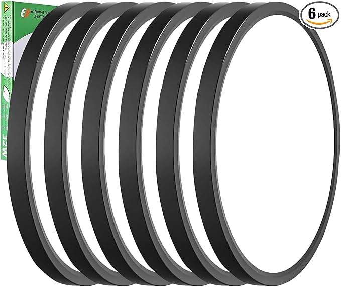 6PK 15.8 Inch LED Flush Mount Ceiling Light Black, 3000K/4000K/6000K CCT by FY+WISDOM+FLY+LIGHTING