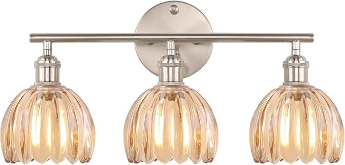 Shenmoyl Bathroom Light Fixtures, 3-Light Vanity Wall Light Over Mirror by Shenmoyl