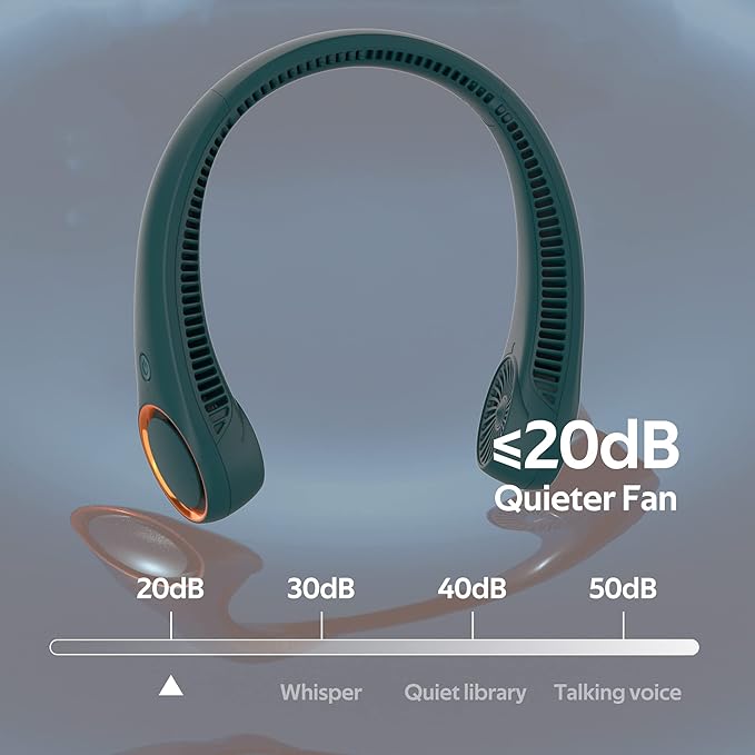 Portable Neck Fan, Hands Free Bladeless Fan, 360° Cooling Personal Fan - Image 5