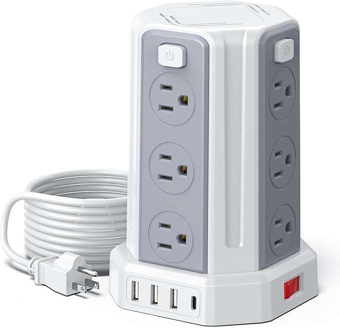 Power Strip Surge Protector, 10 Ft Extension Cord by SMALLRT