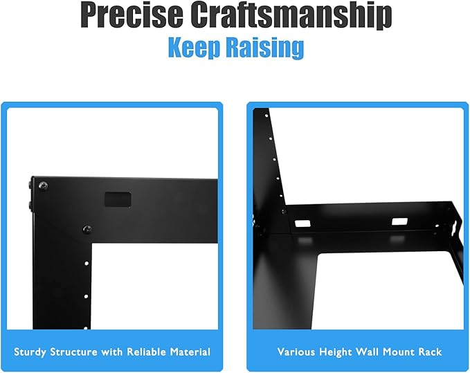 Raising Electronics 15U Wall Mount Open Frame 19 Inch Server Equipment Rack - Image 5