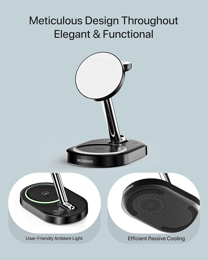 Nubeno Fast Charging Station for Magsafe Apple Devices, Wireless Charger - Image 4