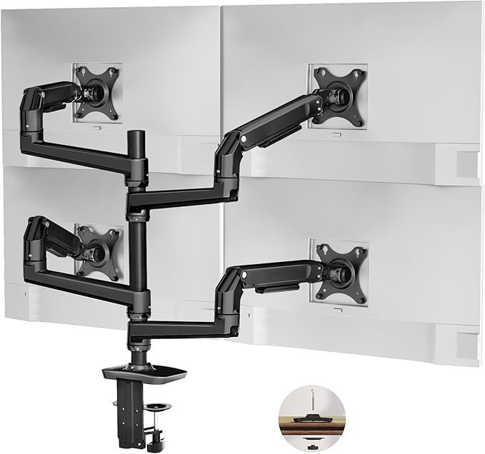 Ergounion Quad Monitor Mount, Holds Screens up to 40 Inches and 25 lbs by Ergounion
