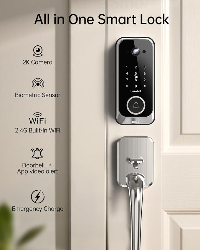 Hornbill Video Smart Lock with Camera: 10-in-1 Ring+2K - Image 2
