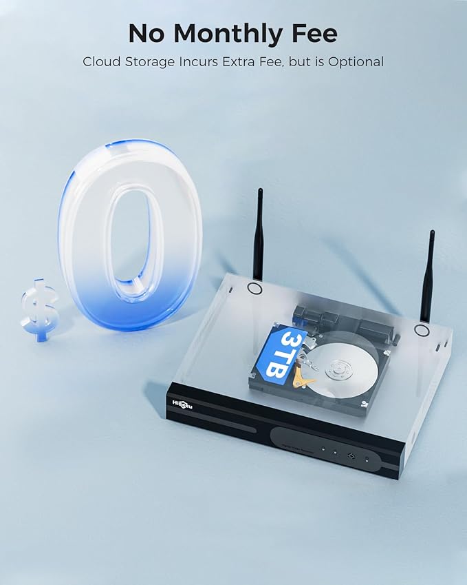 Hiseeu 100ft WiFi Pro Security Camera System, 16CH 4K NVR Kit, Wired Plug-in - Image 2