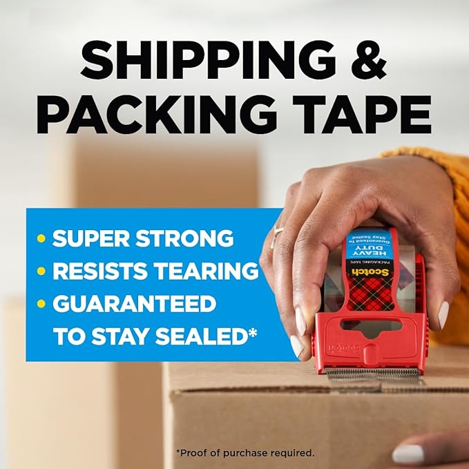 Scotch Heavy Duty Shipping Packing Tape, Packing Tape - Image 2