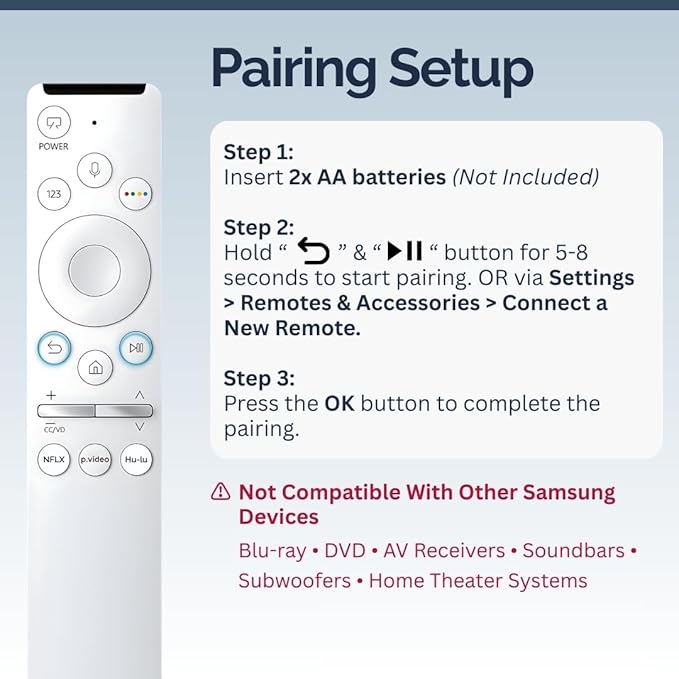 2 Pack BN59-01312Q Samsung TV Remote Control Replacement - Image 4