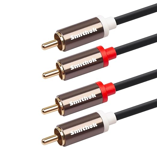 Smithok RCA Cables 2 Pack, 2-Male to 2-Male RCA Audio Stereo Subwoofer Cable - Image 4