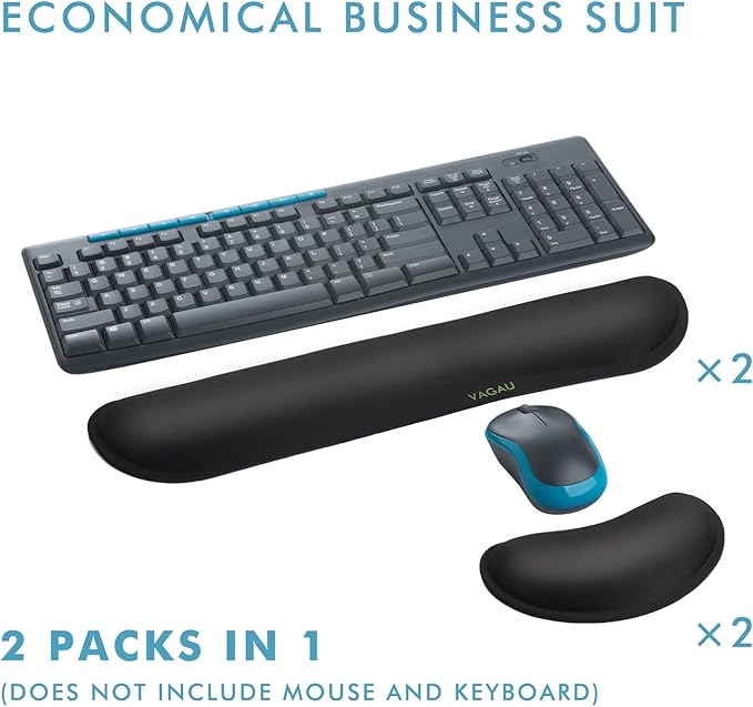 VAGAU Premium Keyboard Wrist Rest and Mouse Pad Wrist Support, Ergonomic Memory - Image 7