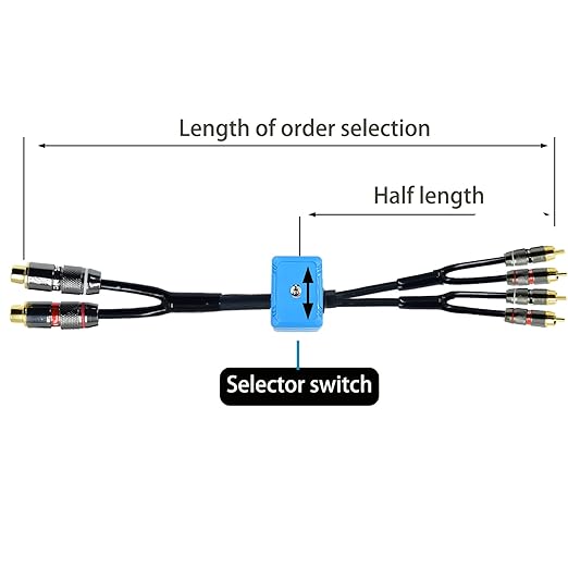 1.5ft Sound Channel swicher 2 female to 4 male RCA Switch Selector 2 in 1 Out - Image 4