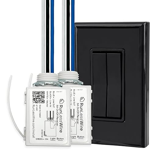 RunLessWire Fan & Light Battery-Free DIY Wireless Light Switch Kit 150ftRF by RunLessWire