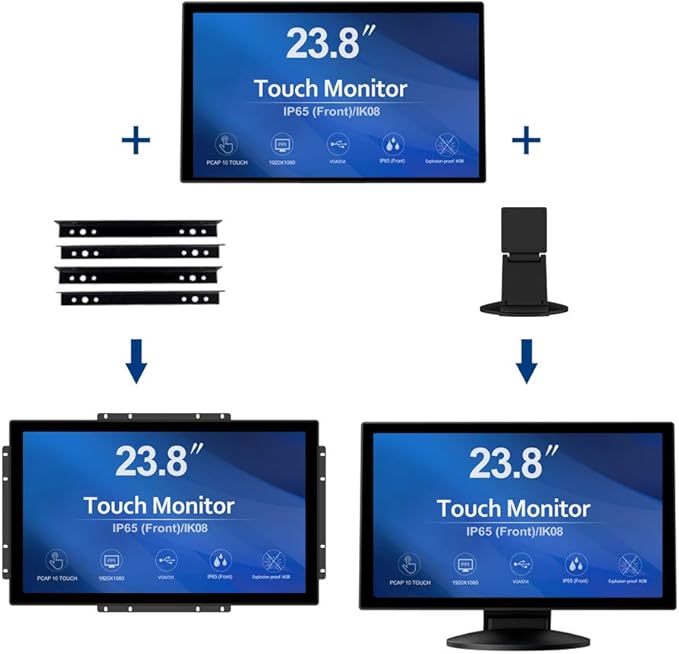 GreenTouch 23.8 Inch 10 Points Open Frame PCAP Touchscreen Monitor - Image 4