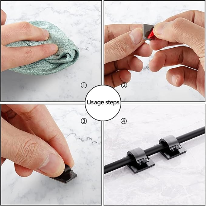 ITUGOU 100 PCS Adhesive Cable Clips Cord Organizer, Wire Holder - Image 7