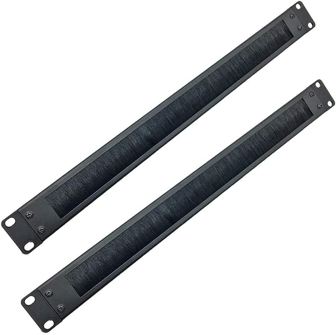 Jingchengmei 2 Pack-1U Brush Panel 19-inch Rack Mount Disassembled Cable by JINGCHENGMEI