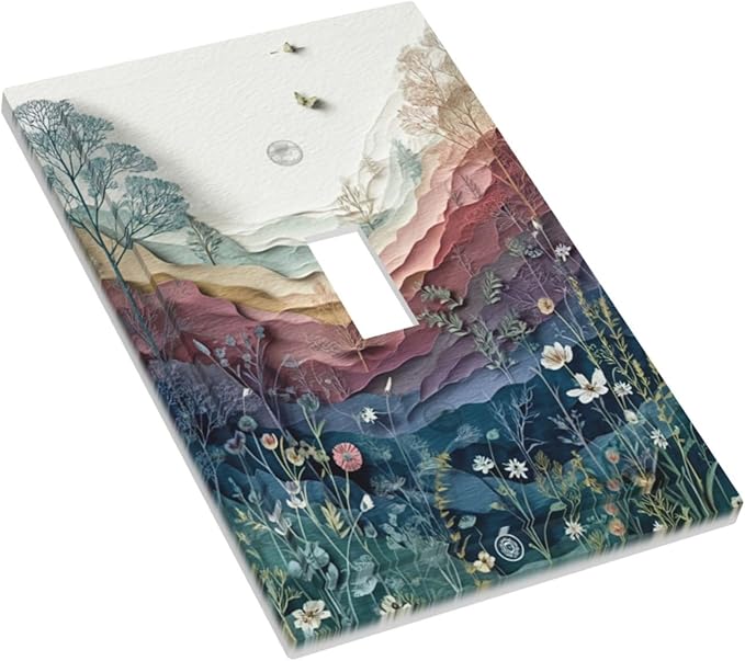 Bvtewkhz Butterfly Nature Floral Plant Leaves 1 Gang Single Toggle Wall Plate - Image 3