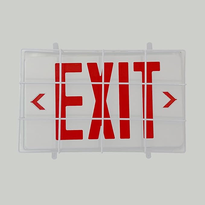 TANLUX Exit Sign with Steel Wire Guard, Wall Mounted Emergency Exit Light with - Image 2