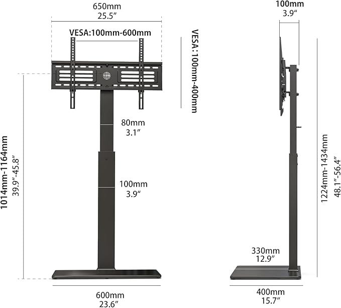 FITUEYES Swivel Floor TV Stand - Image 7