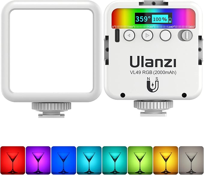 ULANZI VL49 RGB Video Lights White, LED Camera Light 360° Full Color Portable by ulanzi