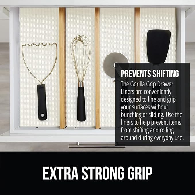 GORILLA GRIP powerGRIP Drawer Shelf and Cabinet Liner, Thick Strong Hold - Image 3