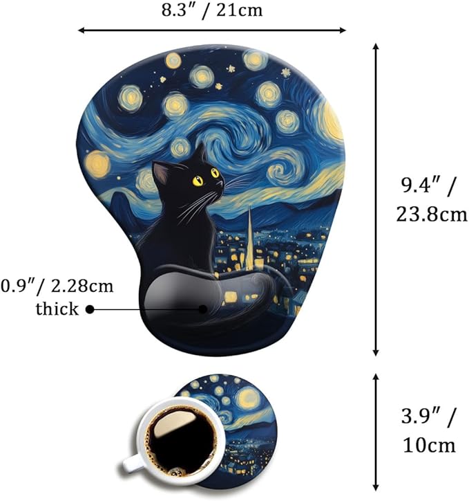 Ergonomic Mouse Pad with Wrist Support, Mouse Pad with Wrist Rest and Coaster - Image 5