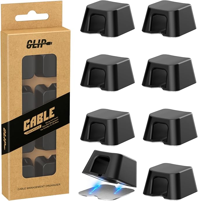 Viaky 8 Pack Magnetic Cable Clips, Large Size Under Desk Cable Management by Oneclickforallyourneeds%EF%BC%81
