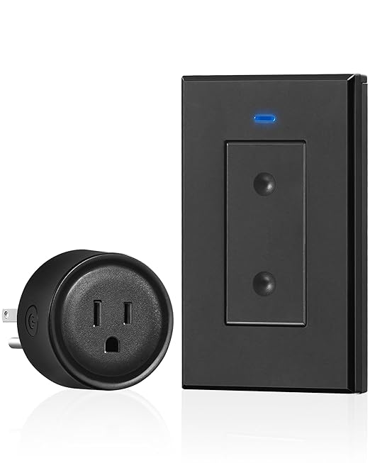 Black Remote Control Outlet Plug, WILAWELS Wireless Light Switch, On Off Remote by Wilawels