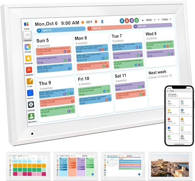 Smart Digital Calendar Family Planner Chore Chart HD Touchscreen Meal Planner & by CAZOKASI