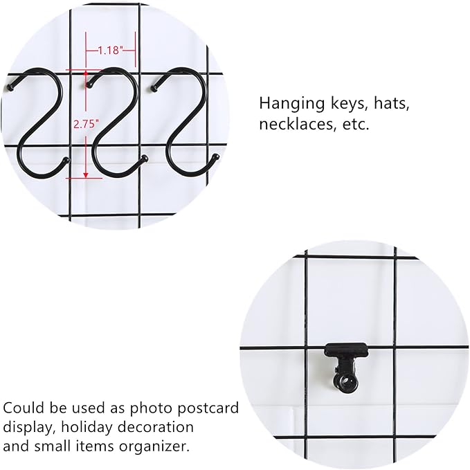 Feadily 4 Pack Metal Grid Wall Board, Photos & Pictures Display Board, DIY Home - Image 3