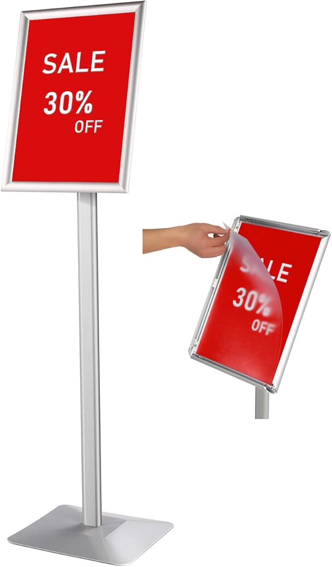 DISPLAYSWORKER Adjustable Heavy Duty Pedestal Sign holder floor Stand, sign by DISPLAYSWORKER