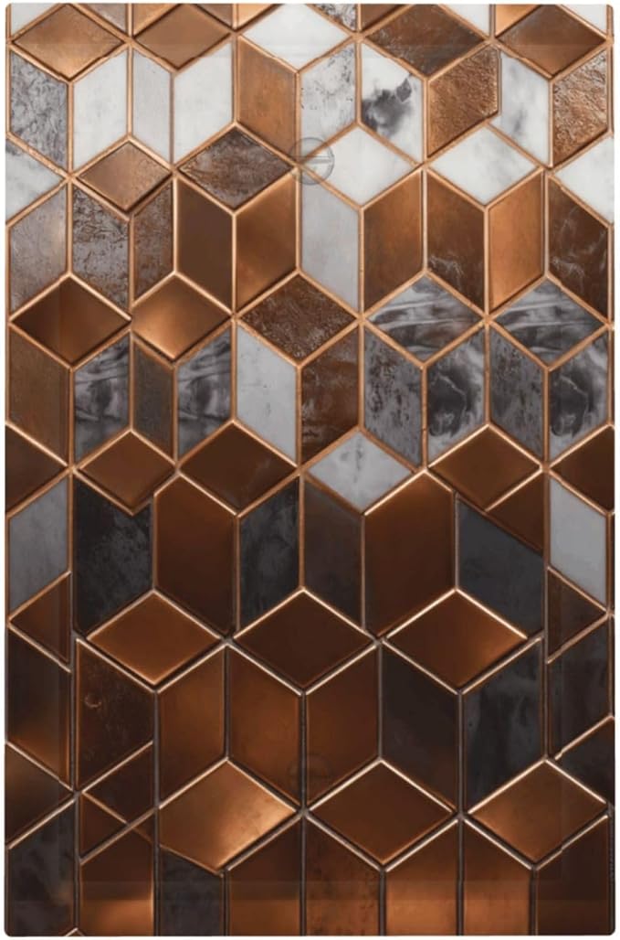 Bvtewkhz Brown Abstract Luxury Modern Geometric Cubic Marble No Device Single - Image 2