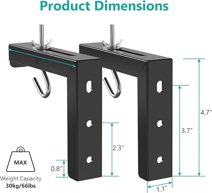 WALI Universal Projector Screen Ceiling Mount, Wall Hanging Mount L-Brackets - Image 4