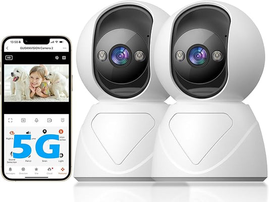 GUOANVISION 3MP Indoor Security Camera, 5G WiFi 360° Pan/Tilt Home Cameras by GUOANVISION