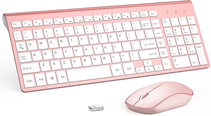 Wireless Keyboard and Mouse, 2.4G Full Size and Portable Wireless Keyboard by JOYACCESS