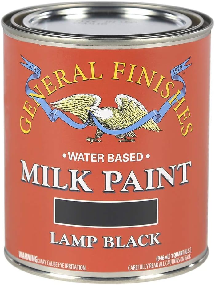 General Finishes Water Based Milk Paint, 1 Quart, Lamp Black