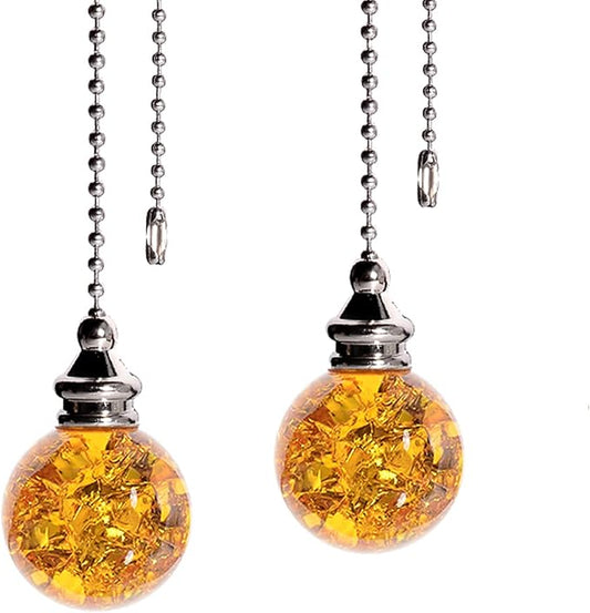 Amber Pull Crystal Glass Ice Cracked Ball Pull Chain by LONGSHENG-SINCE2001-