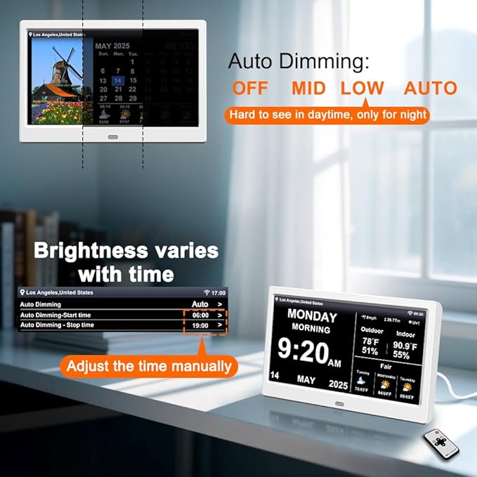 2025 Digital Clock with Weather Forecast & Temperature/Humidity Large Display - Image 6